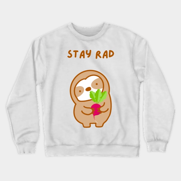 Stay Rad Radish Sloth Crewneck Sweatshirt by theslothinme